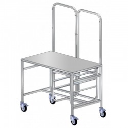 Chariot Inox | Table inox de conditionnement sur roues | AGE-STC120