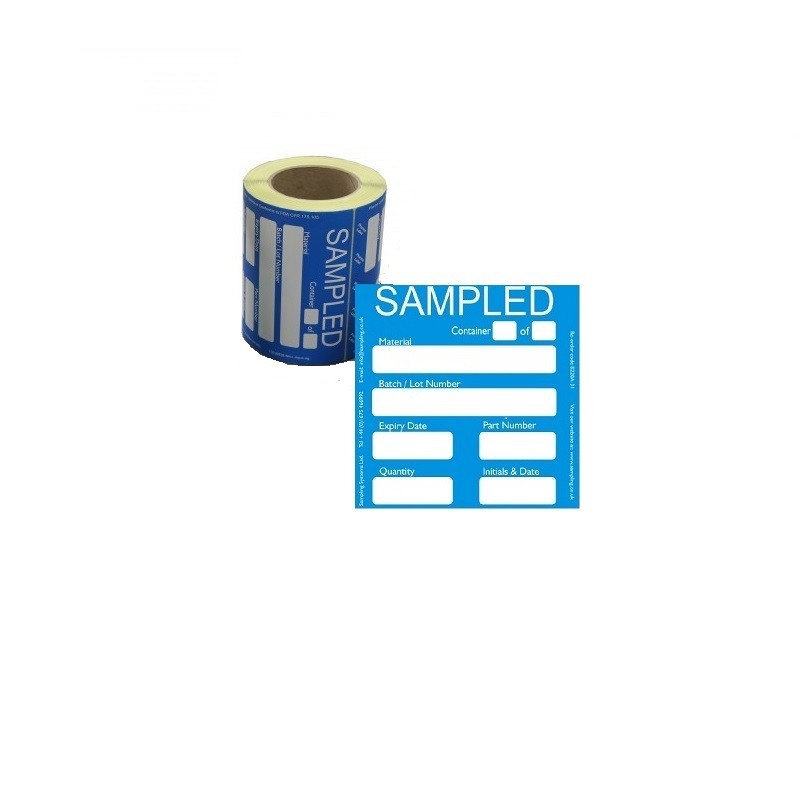 Étiquette de traçabilité | Étiquette Contrôle qualité pharmaceutique "SAMPLED" 95 mm et 150 mm | 8220A-31 Étiquette de traçabilité | Étiquette Contrôle qualité pharmaceutique "SAMPLED" 95 mm et 150 mm | 8220A-31