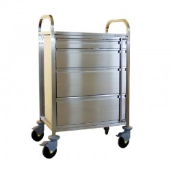 Desserte inox 4 tiroirs