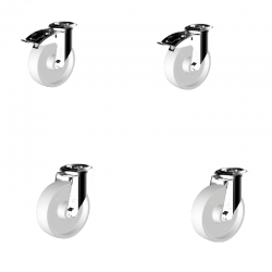 Chariot Inox | Option quatre roues pivotantes inox ø80 mm | AGE-RPP80