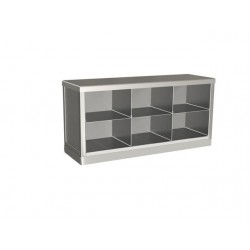 Banc de passage de zone inox 6 casiers