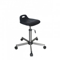 Assis debout Inox 304 assise en polyuréthane noir