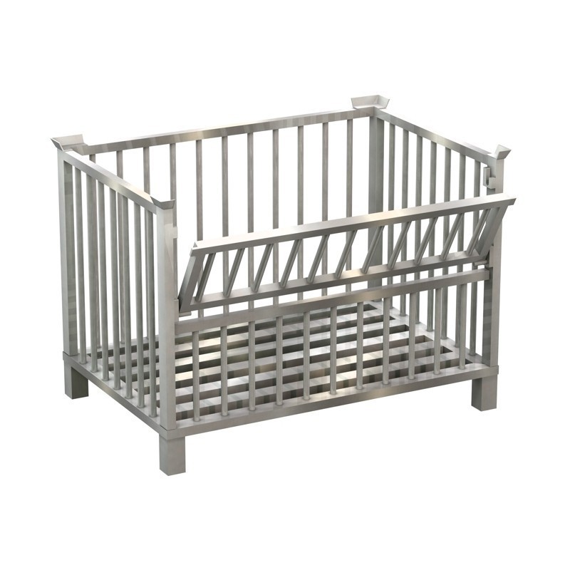 Caisse palette inox | Caisse palette inox avec porte pivotante 1000 Kg | BRO-788625LFK1_1
