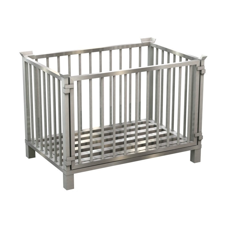 Caisse palette inox | Caisse palette inox avec barrière amovible 1000 Kg | BRO-788625LFK2_1