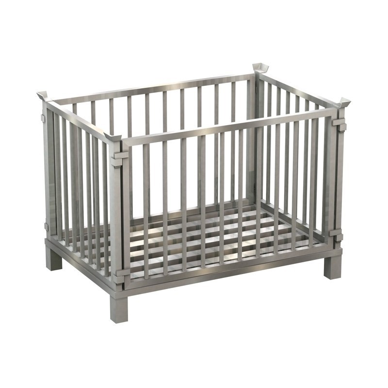 Caisse palette inox | Caisse palette inox 4 montants amovibles 1000 Kg | BRO-788625LFK4_1