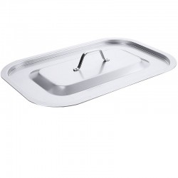 Couvercle inox pour plat rectangulaire avec anses