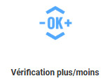 Vérification plus/moins
Contrôle de la masse de l'échantillon dans les seuils spécifiés - inférieur et supérieur. La masse est considérée comme correcte lorsqu'elle se situe entre les seuils. Le programme de balance permet une visualisation du résultat de pesée à l’aide d’un bargraphe.