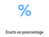 Écarts en pourcentage
La fonction d'écart en pourcentage est utilisée pour comparer des objets pesés avec un étalon de masse. La masse de ce dernier peut être une valeur numérique (par exemple issue d'une base de données) ou elle peut être déterminée par pesée. Chaque élément pesé est comparé à l’étalon de masse, qui est supposée être la masse idéale, c'est-à-dire 100 %. Pour les éléments ayant une masse inférieure à l’étalon nous obtenons des résultats inférieurs à 100%, pour les éléments plus lourds les résultats dépassent largement 100%.